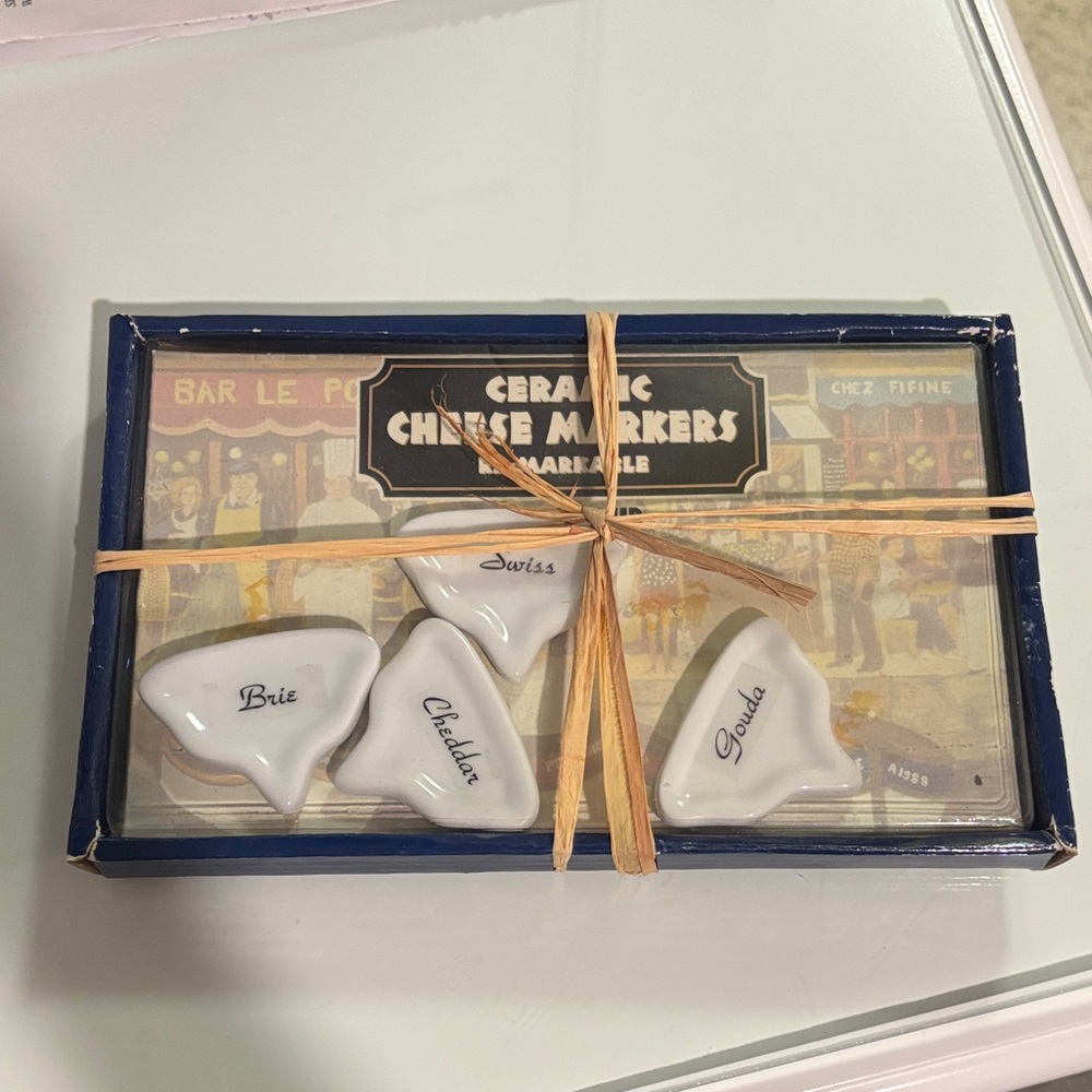 Ceramic Cheese Markers Set NWT